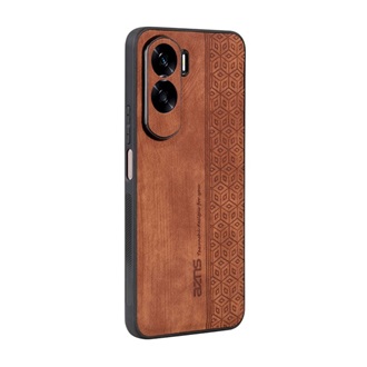 Honor 90 Lite 5G Gigapack szilikon telefonvédő bőr hatású hátlap, prémium, BARNA
