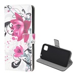 Honor 9S Gigapack tok álló, bőr hatású FLIP, lótuszvirág, FEHÉR