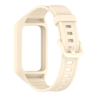 Honor Band 10 / Band 9 GIGAPACK Pótszíj egyedi méret, ütésállóság + szilikon keret, BÉZS