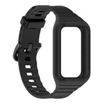 Honor Band 10 / Band 9 GIGAPACK Pótszíj egyedi méret, ütésállóság + szilikon keret, FEKETE