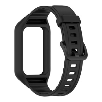 Honor Band 10 / Band 9 GIGAPACK Pótszíj egyedi méret, ütésállóság + szilikon keret, FEKETE