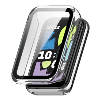 Honor Band 10 GIGAPACK Műanyag keret BUMPER, ütésállóság + kijelzővédő üveg, ÁTLÁTSZÓ