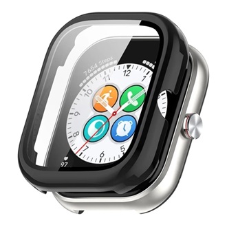 Honor Choice Haylou Watch GIGAPACK Műanyag keret BUMPER, ütésállóság + kijelzővédő üveg, FEKETE
