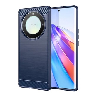 Honor Magic5 Lite 5G Gigapack szilikon telefonvédő ütésállóság, karbon minta, SÖTÉTKÉK