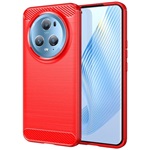 Honor Magic5 Pro 5G Gigapack szilikon telefonvédő ütésállóság, karbon minta, PIROS