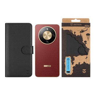 Honor Magic 8 Lite TACTICAL FIELD NOTES tok álló, bőr hatású FLIP, prémium, FEKETE