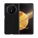 Honor Magic V3 5G Gigapack Műanyag telefonvédő bőr hatású hátlap FEKETE