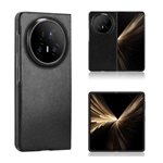 Honor Magic V5 GIGAPACK Műanyag telefonvédő bőr hatású hátlap FEKETE