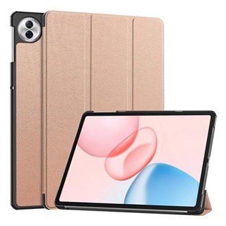 Honor Pad 10 5G GIGAPACK Tok álló, bőr hatású aktív FLIP, asztali tartó, ROZÉARANY