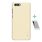 Honor View 10 NILLKIN SUPER FROSTED műanyag telefonvédő gumírozott, érdes felület + képernyővédő fólia, ARANY