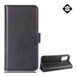 Honor X10 5G Gigapack tok álló, valódi bőr FLIP, asztali tartó, FEKETE