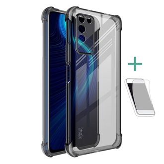 Honor X10 5G IMAK szilikon telefonvédő ütésállóság, légpárnás sarok + képernyővédő fólia, FÜSTSZÍNŰ