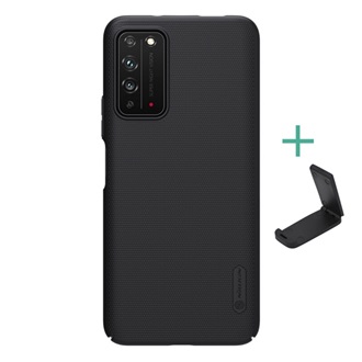 Honor X10 5G NILLKIN SUPER FROSTED műanyag telefonvédő gumírozott, érdes felület + asztali tartó, FEKETE