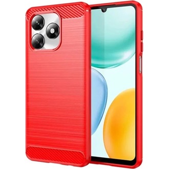 Honor X5c Plus GIGAPACK Szilikon telefonvédő ütésállóság, karbon minta, PIROS