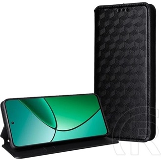 Honor X5c Plus GIGAPACK Tok álló, bőr hatású FLIP, prémium, FEKETE