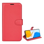 Honor X7 (2022) Gigapack tok álló, bőr hatású FLIP, prémium, PIROS