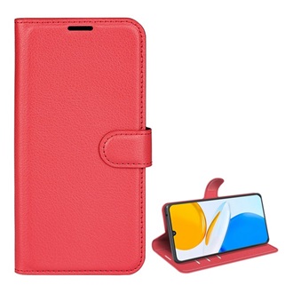 Honor X7 (2022) Gigapack tok álló, bőr hatású FLIP, prémium, PIROS