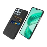 Honor X8b 4G Gigapack Műanyag telefonvédő ütésállóság, textil hatás, FEKETE