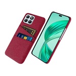 Honor X8b 4G Gigapack Műanyag telefonvédő ütésállóság, textil hatás, PIROS