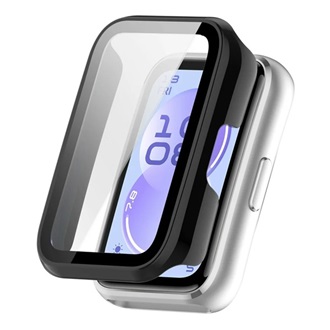 Huawei Band 11 GIGAPACK Műanyag keret BUMPER, ütésállóság + kijelzővédő üveg, FEKETE