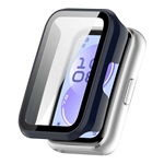 Huawei Band 11 GIGAPACK Műanyag keret BUMPER, ütésállóság + kijelzővédő üveg, SÖTÉTKÉK