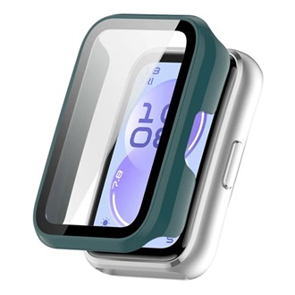 Huawei Band 11 GIGAPACK Műanyag keret BUMPER, ütésállóság + kijelzővédő üveg, SÖTÉTZÖLD