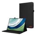 Huawei MatePad Pro 12.2 GIGAPACK Tok álló, bőr hatású FLIP, textil hatás, FEKETE