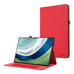 Huawei MatePad Pro 12.2 GIGAPACK Tok álló, bőr hatású FLIP, textil hatás, PIROS