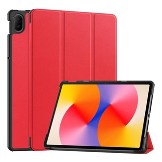 Huawei MatePad SE 11 GIGAPACK Tok álló, bőr hatású aktív FLIP, asztali tartó, PIROS