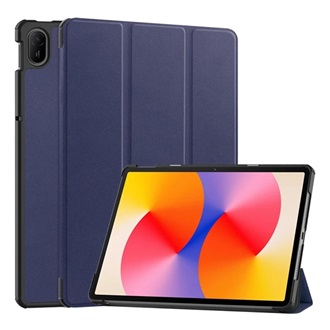 Huawei MatePad SE 11 GIGAPACK Tok álló, bőr hatású aktív FLIP, asztali tartó, SÖTÉTKÉK