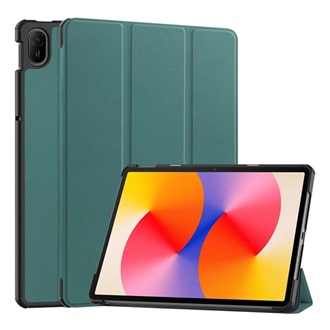 Huawei MatePad SE 11 GIGAPACK Tok álló, bőr hatású aktív FLIP, asztali tartó, SÖTÉTZÖLD