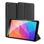 Huawei MatePad T8 WIFI DUX DUCIS DOMO tok álló, bőr hatású aktív FLIP, textil minta, FEKETE