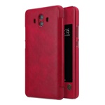 Huawei Mate 10 NILLKIN QIN tok álló, bőr hatású aktív FLIP, ablakos, PIROS