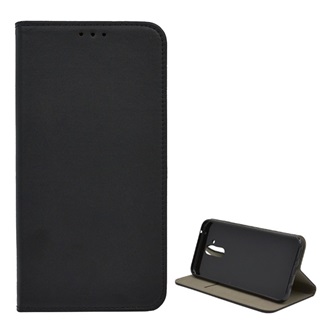 Huawei Mate 20 Lite Gigapack tok álló, bőr hatású FLIP, asztali tartó, FEKETE