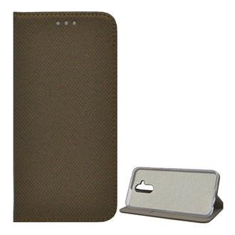 Huawei Mate 20 Lite Gigapack tok álló, bőr hatású FLIP, rombusz, ARANYBARNA