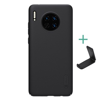 Huawei Mate 30 NILLKIN SUPER FROSTED műanyag telefonvédő gumírozott, érdes felület + asztali tartó, FEKETE