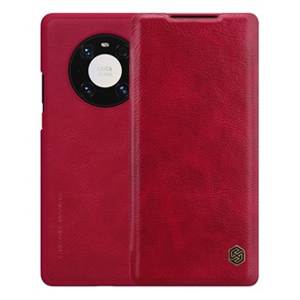 Huawei Mate 40 Pro NILLKIN QIN tok álló, bőr hatású FLIP, kártyazseb, PIROS