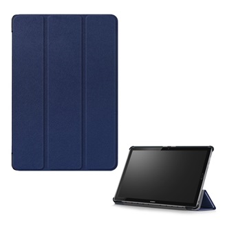 Huawei MediaPad M5 10.8 WIFI Gigapack Tok álló, bőr hatású FLIP, asztali tartó, SÖTÉTKÉK