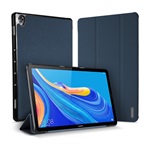 Huawei MediaPad M6 10.8 WIFI DUX DUCIS DOMO tok álló, bőr hatású aktív FLIP, textil minta, SÖTÉTKÉK
