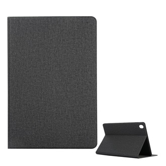 Huawei MediaPad M6 10.8 WIFI Gigapack tok álló, bőr hatású FLIP, textil hatás, FEKETE