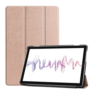 Huawei MediaPad M6 10.8 WIFI Gigapack tok álló, bőr hatású aktív FLIP, asztali tartó, ROZÉARANY