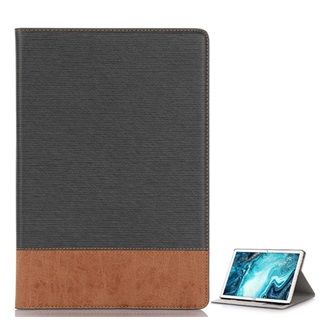 Huawei MediaPad M6 10.8 WIFI Gigapack tok álló, bőr hatású aktív FLIP, asztali tartó, SZÜRKE/BARNA