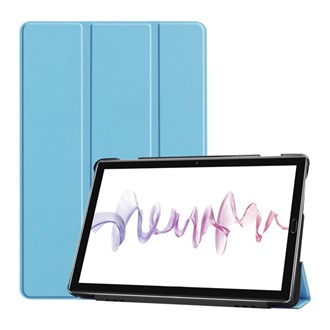 Huawei MediaPad M6 10.8 WIFI Gigapack tok álló, bőr hatású aktív FLIP, asztali tartó, VILÁGOSKÉK