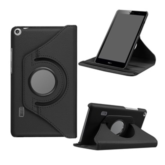 Huawei Mediapad T3 7 Gigapack tok álló, bőr hatású FLIP, 360°, FEKETE