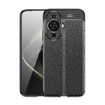 Huawei Nova 11 Gigapack szilikon telefonvédő ütésállóság, varrás minta, FEKETE