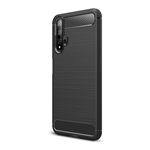 Huawei Nova 5T Gigapack szilikon telefonvédő ütésállóság, karbon minta, FEKETE