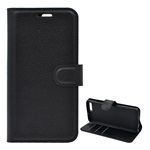 Huawei P10 Gigapack tok álló, bőr hatású FLIP, prémium, FEKETE