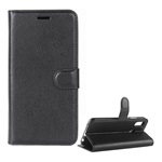 Huawei P20 Lite Gigapack tok álló, bőr hatású FLIP, prémium, FEKETE
