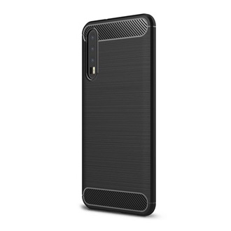Huawei P20 Pro Gigapack szilikon telefonvédő ütésállóság, karbon minta, FEKETE