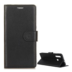Huawei P30 Lite Gigapack tok álló, bőr hatású FLIP, prémium, FEKETE